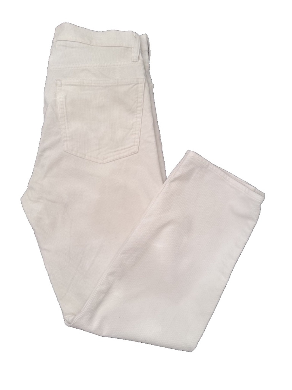 J Crew Size 30 White Vintage Slim Corduroy Pants Ankle Inseam 27 Stretch EUC